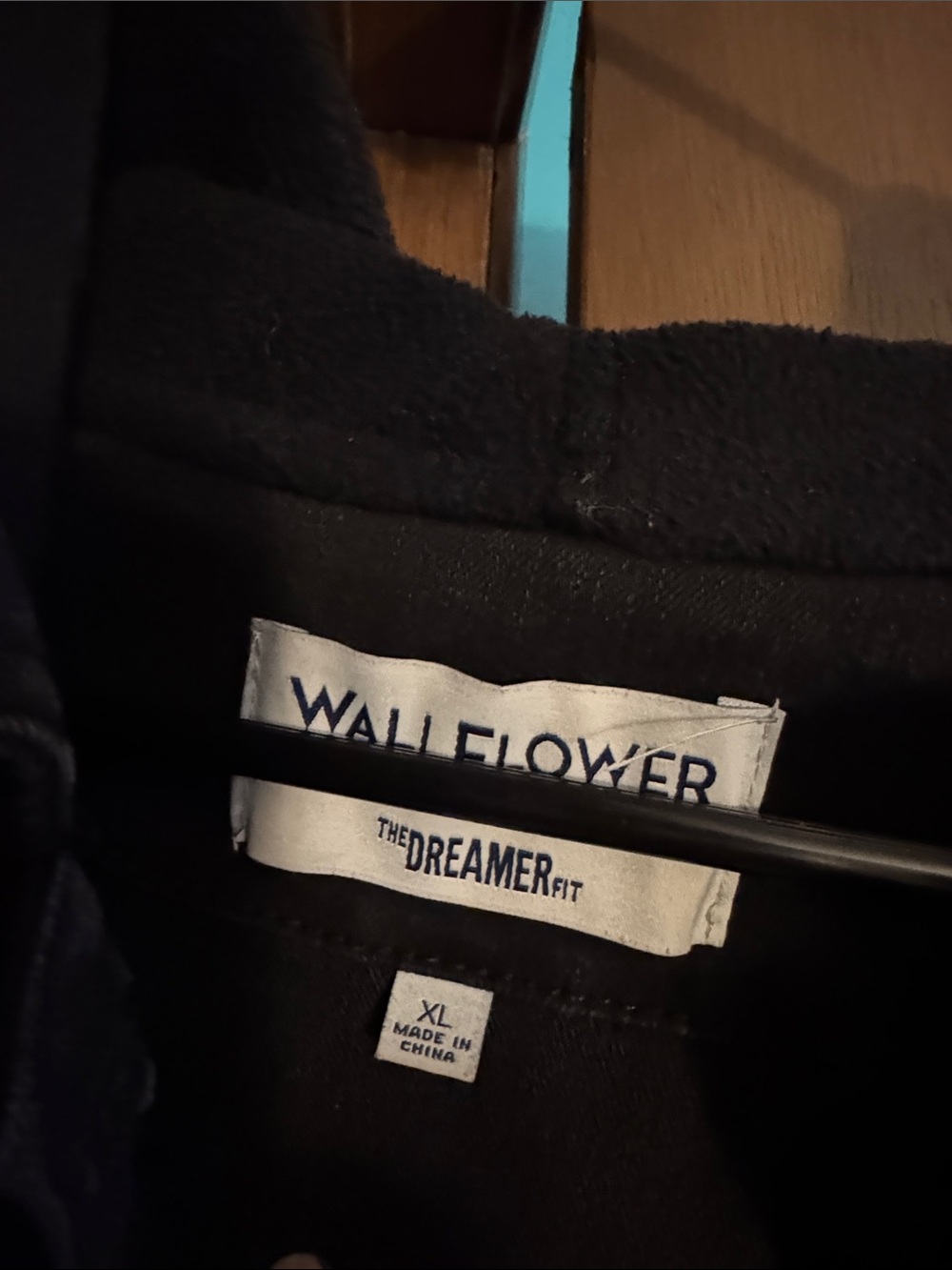 Wallflower Black Hooded Jean Jacket with Knit Sleeves - Picture 5 of 5
